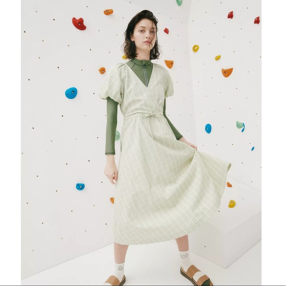 NWT Madewell Plaid Tie-Waist Midi Dress - Picture 6 of 6